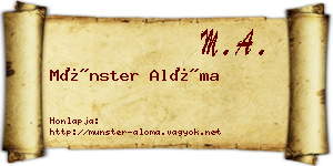 Münster Alóma névjegykártya